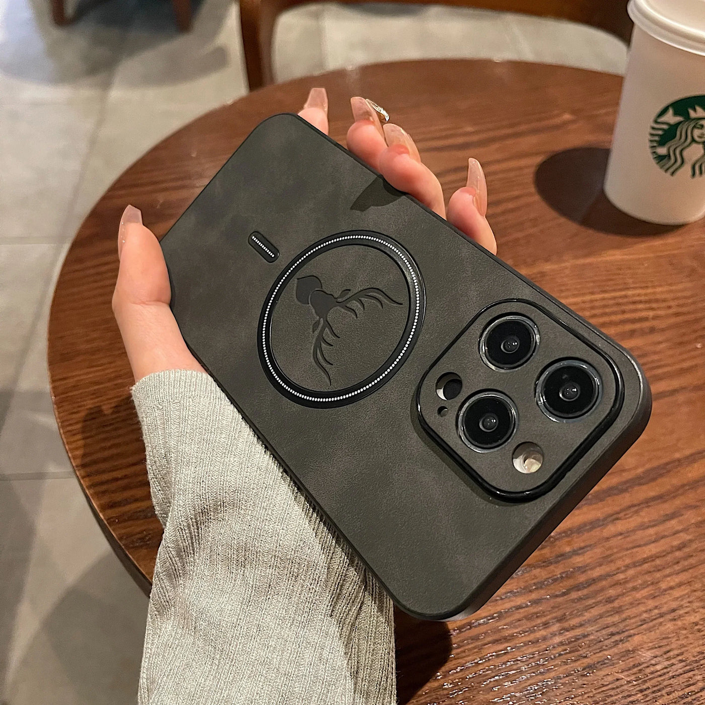 Deer Leather iPhone Case MagSafe Wireless Charging