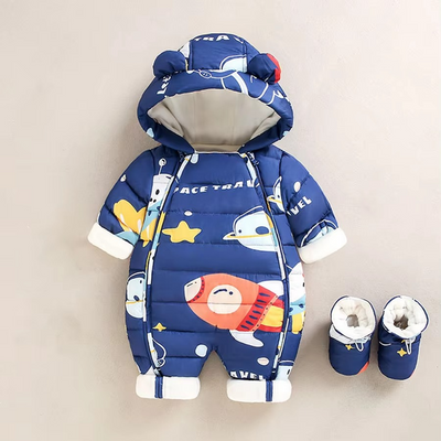 Cozy Fleece Hooded Romper for Babies and Toddlers