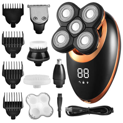Waterproof Electric Men’s Shaver with 5 Heads