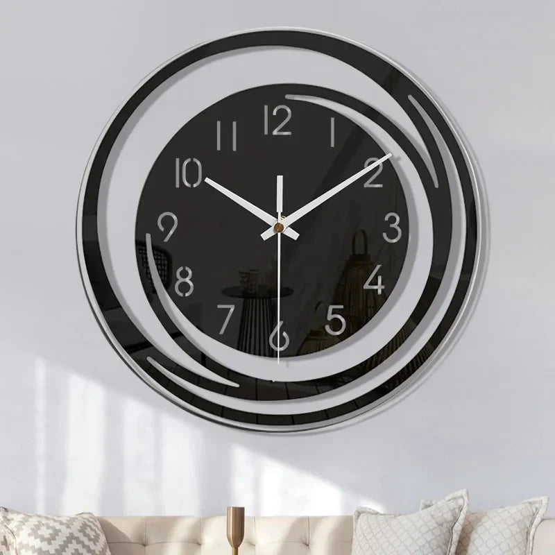 Black Acrylic Wall Clock – Modern Scandinavian Design