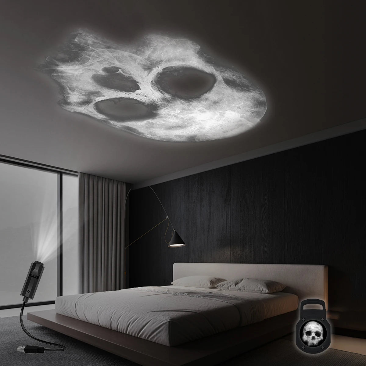 Skull Projection Night Light with USB Power