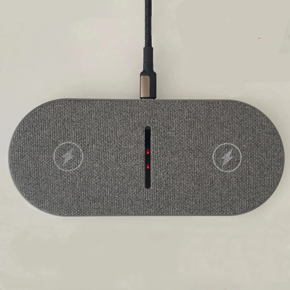 DazzleCharge 40W Dual Wireless Charging Station – Fast & Safe