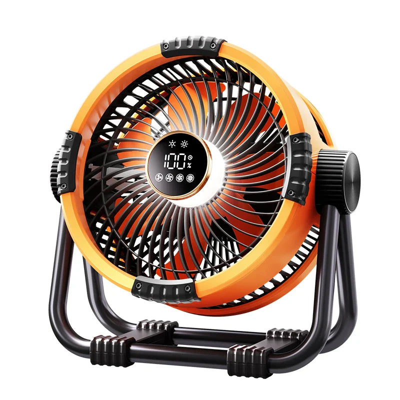 Rechargeable Camping Fan with LED Light and Power Bank