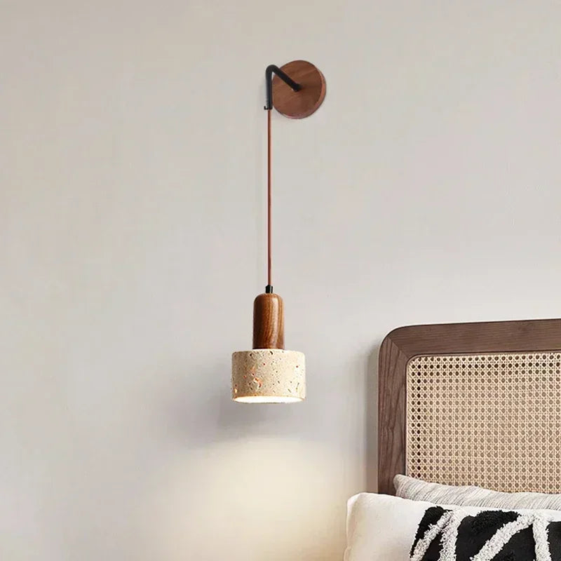 Wabi-Sabi Stone Wall Lamp – Warm LED Light