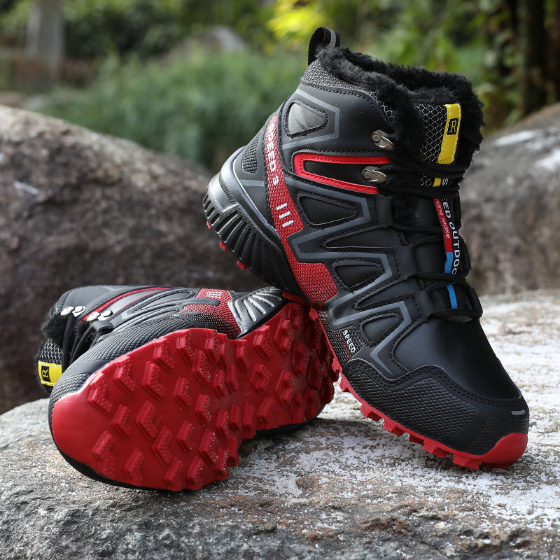 Men’s Winter Hiking Boots with Warm Plush Lining and Non-Slip Sole