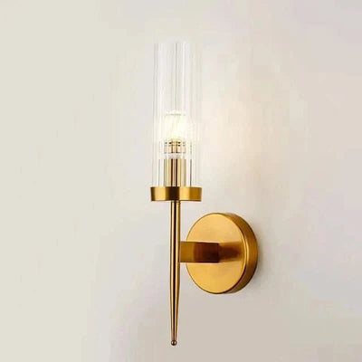 Stainless Steel Wall Lamp with Glass Shade
