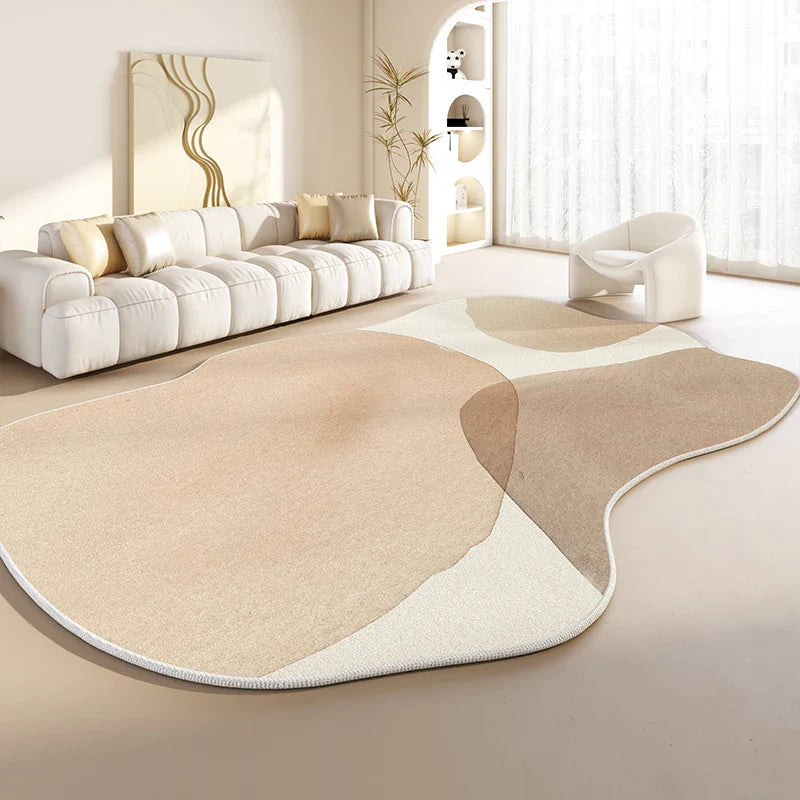 Japanese Style Irregular Plush Rug with Non-Slip Backing