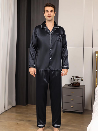 Silkon Men’s Silk Satin Pajama Set – Luxury Nightwear for Ultimate Comfort