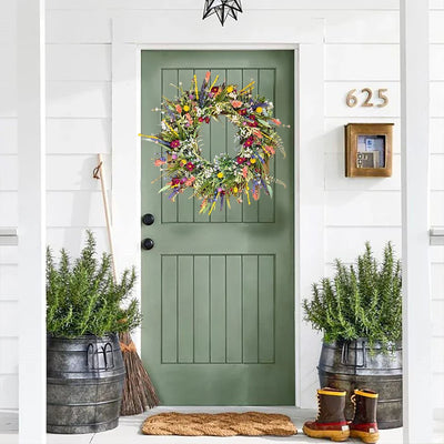 Handmade Floral Door Wreath for Indoor and Outdoor