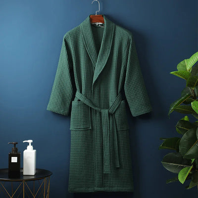Unisex Waffle Bathrobe – Lightweight & Breathable