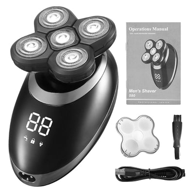 Waterproof Electric Men’s Shaver with 5 Heads