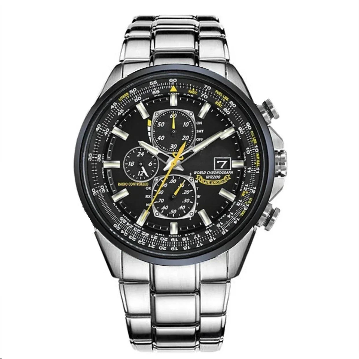 Men’s Stainless Steel Chronograph Watch with Calendar