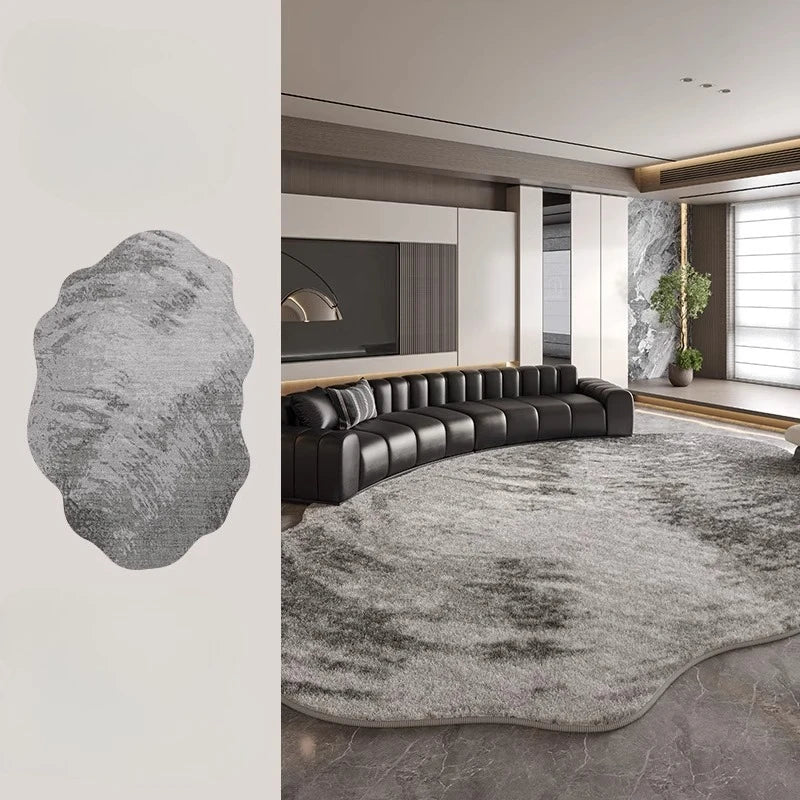 Irregular Plush Washable Rug for Bedroom and Living Room