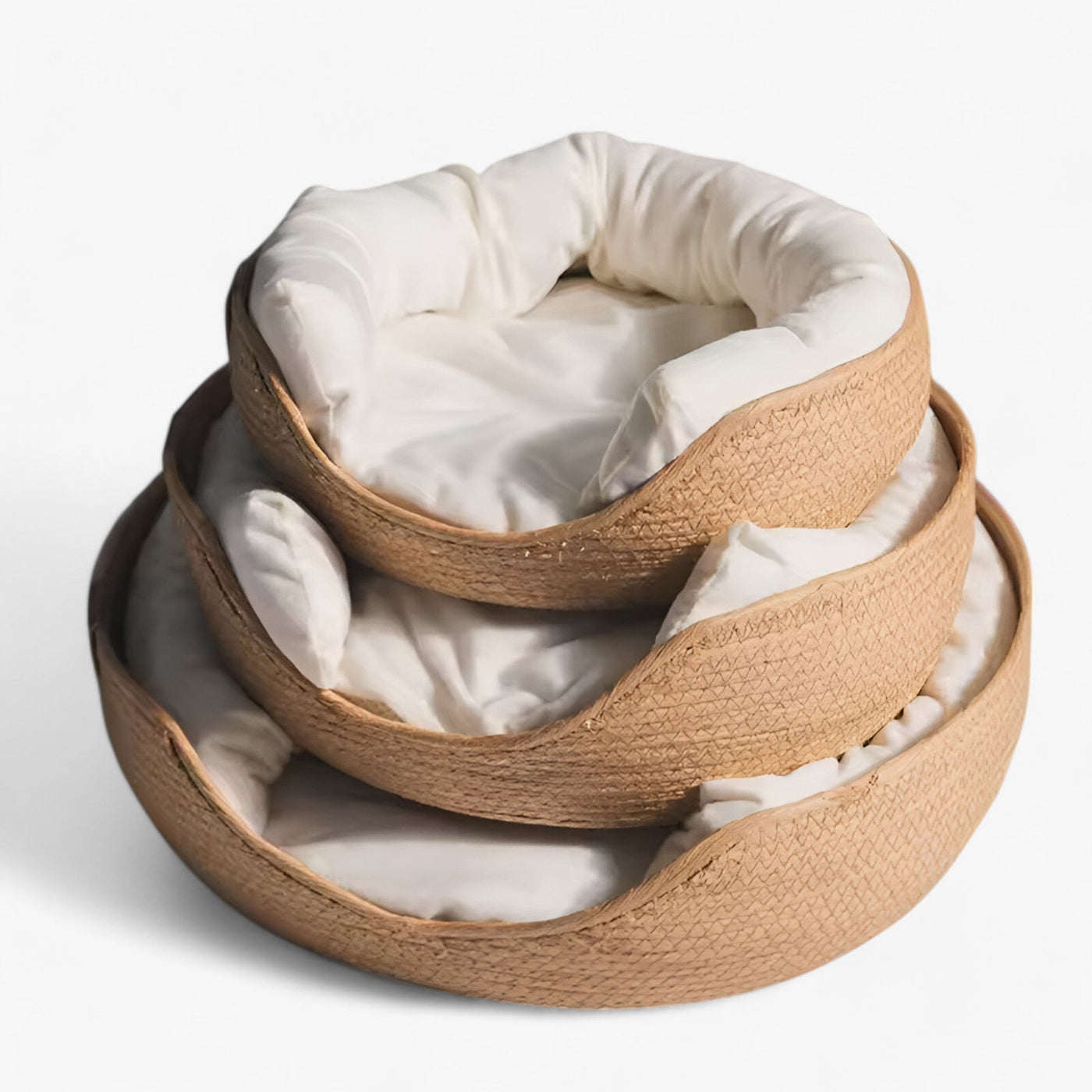 Handwoven Bamboo Pet Bed with Soft Cushion – Luna Nest