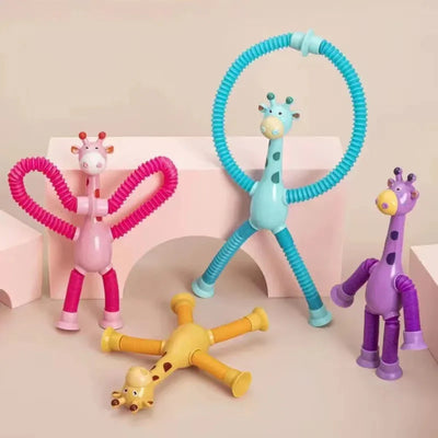 Magic Stretch Giraffe Toy for Kids – Suction Cup Sensory Play