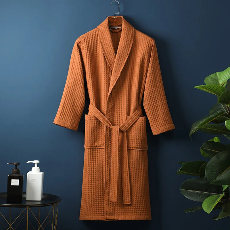 Unisex Waffle Bathrobe – Lightweight & Breathable