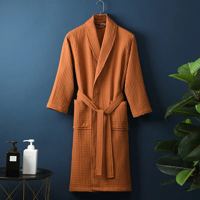 Unisex Waffle Bathrobe – Lightweight & Breathable