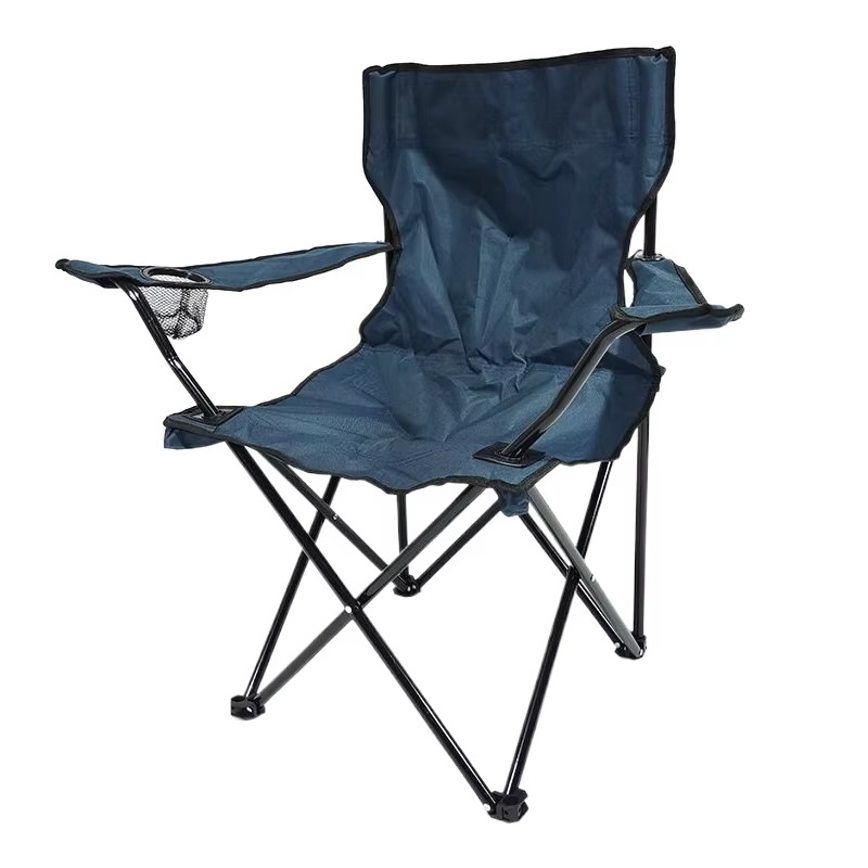 Portable Folding Camping Chair with Armrest, Backrest & Cup Holder