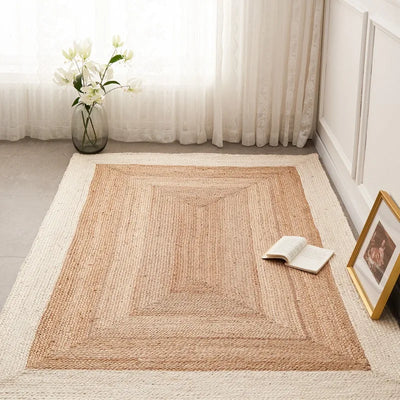Handwoven Jute Reversible Rug for Living Room and Bedroom