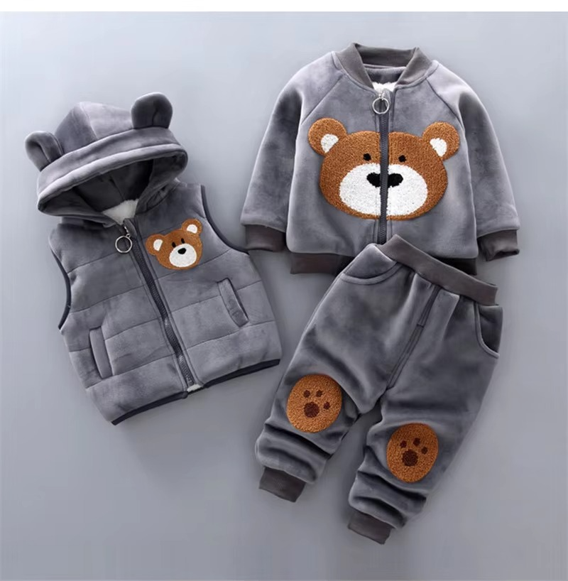 Cotton Baby Winter Outfit Set with Hooded Sweater