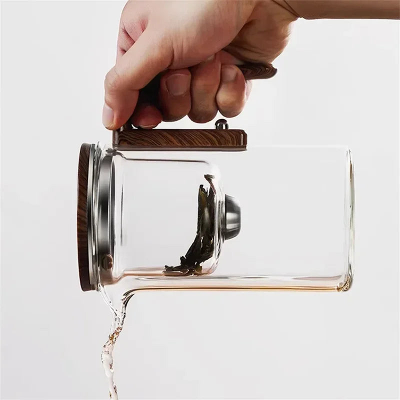 Glass Teapot with Infuser & Wooden Handle – ZenSteep
