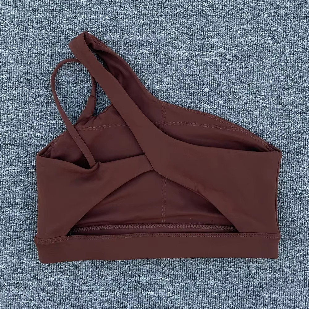 Women’s Shockproof Sports Bra with Oblique Shoulder Straps for Fitness