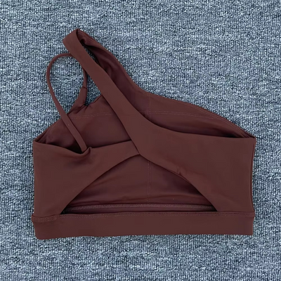 Women’s Shockproof Sports Bra with Oblique Shoulder Straps for Fitness