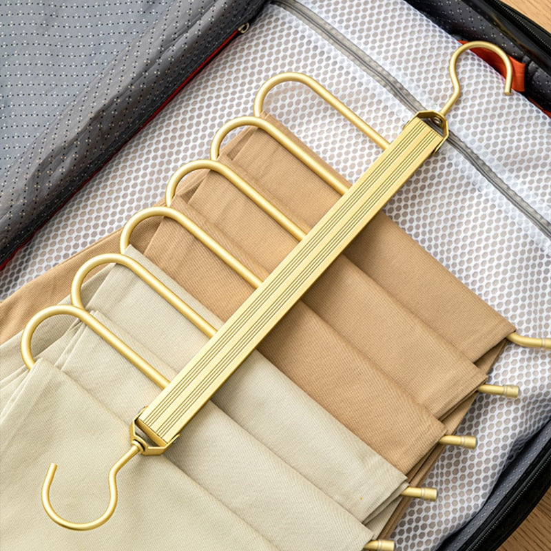 SpaceLuxe Aluminum Pants Hanger – Multi-Layer, Space-Saving Closet Organizer