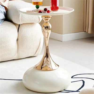 Italian Design Small Round Metal Side Table for Living Room