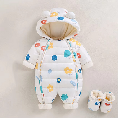 Cozy Fleece Hooded Romper for Babies and Toddlers
