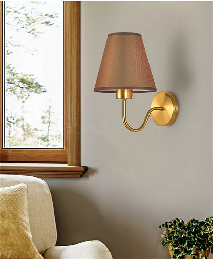 RusticHue - Fabric Wall Lamp in American Style