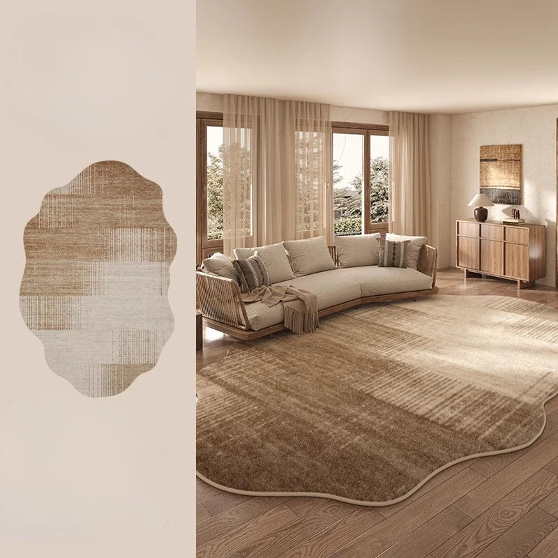 Irregular Plush Washable Rug for Bedroom and Living Room