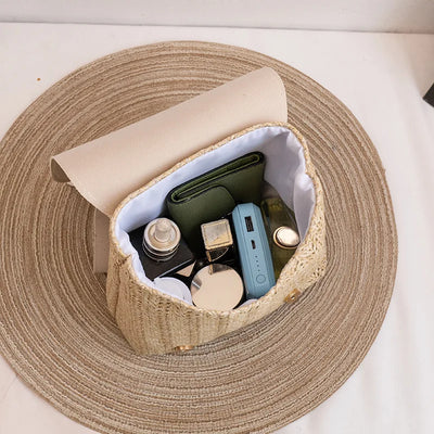 Boho Wicker Backpack Purse for Summer
