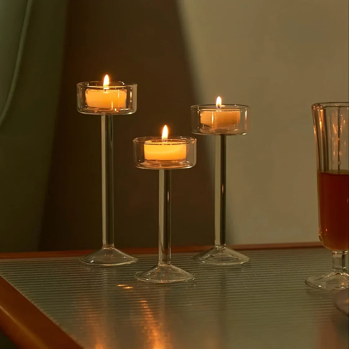 Clear Acrylic Candle Holder Set – 3-Piece LumaVase
