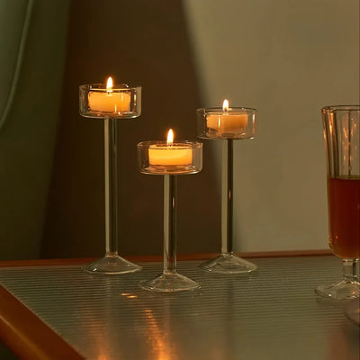 Clear Acrylic Candle Holder Set – 3-Piece LumaVase