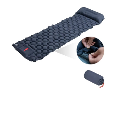 Inflatable Camping Sleeping Pad with Built-In Pillow for Hiking