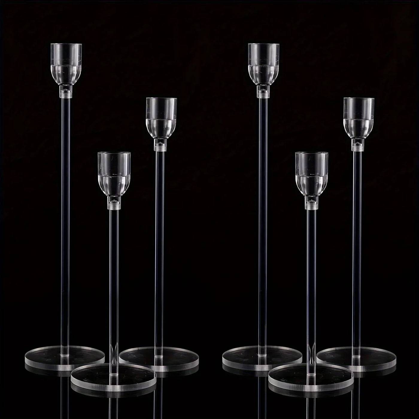 LumenAcry Acrylic Candle Holder Set (3-piece)