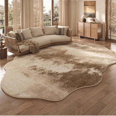 Irregular Plush Washable Rug for Bedroom and Living Room