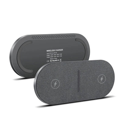 DazzleCharge 40W Dual Wireless Charging Station – Fast & Safe