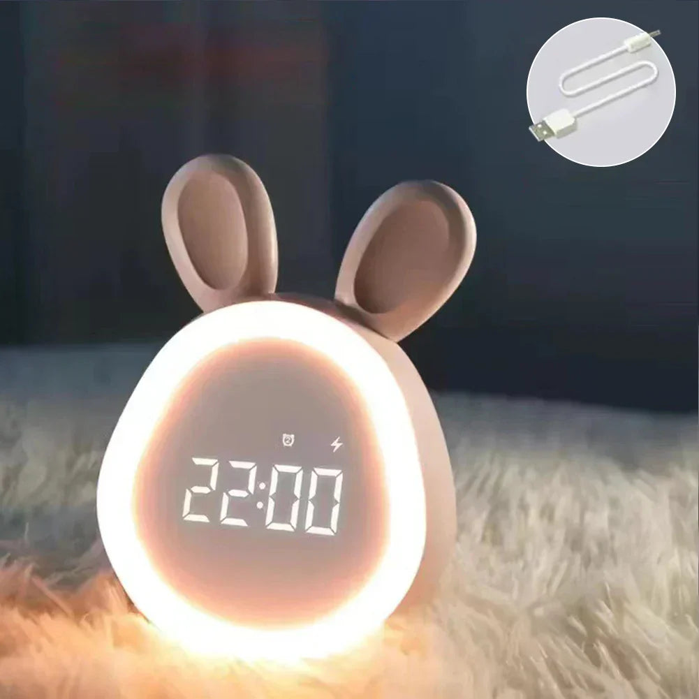 Digital LED Rabbit Alarm Clock with Night Light