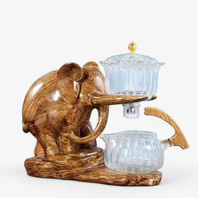 Elephant Glass Tea Set with Heat-Resistant Pot