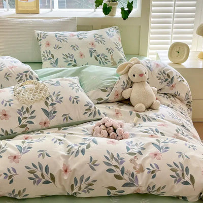 Soft Cotton Floral Bedding Set with Pillowcase