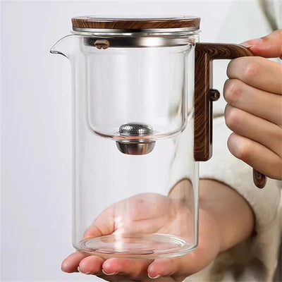 Glass Teapot with Infuser & Wooden Handle – ZenSteep