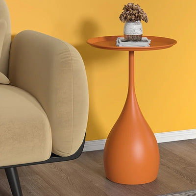 Mobile Round Side Table with Wheels Modern Design
