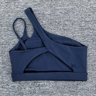 Women’s Shockproof Sports Bra with Oblique Shoulder Straps for Fitness