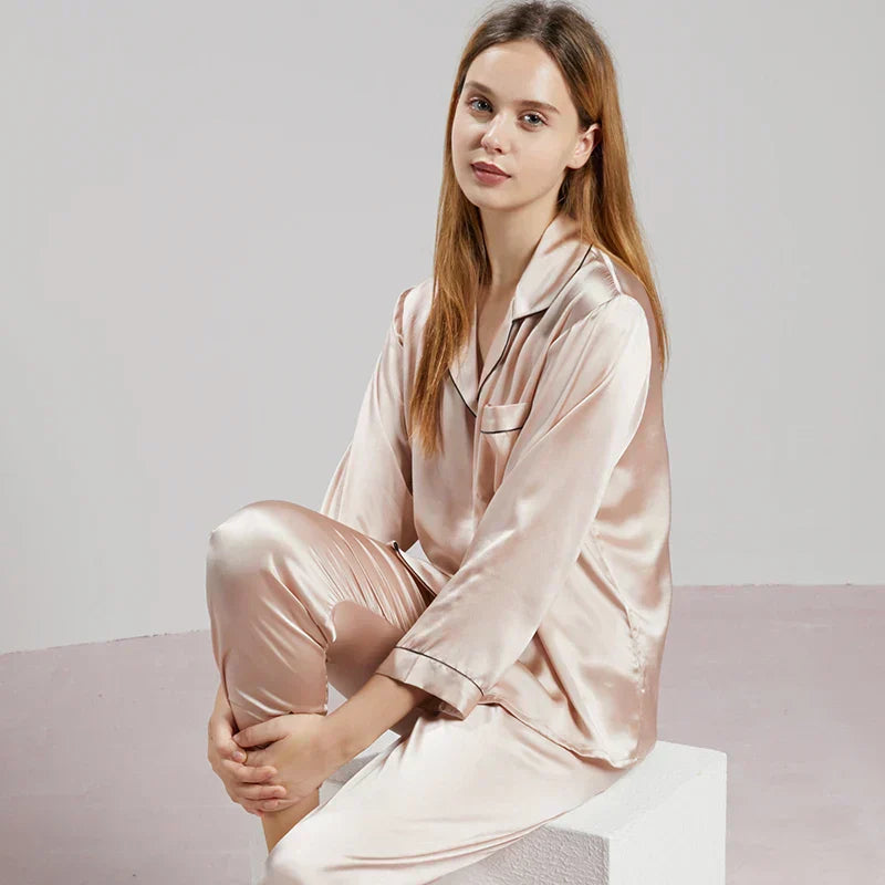 Celeste Ladies’ Silk Pyjama Set – 100% Silk Luxury Nightwear