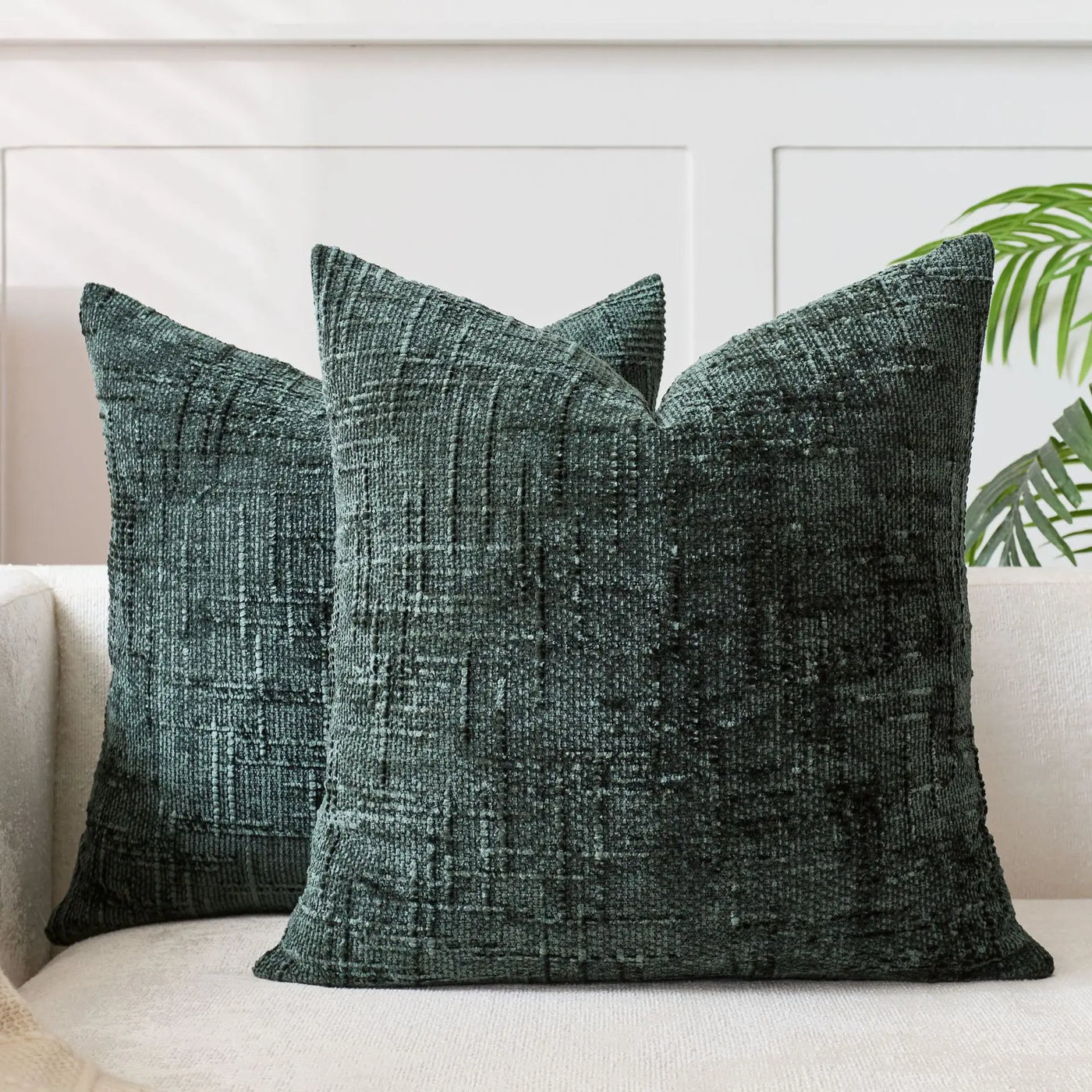 Chenille Throw Pillow Cover Bamboo Texture Solid Color