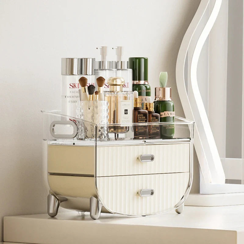 Rechargeable Cosmetic Organizer – Transparent Dustproof Makeup