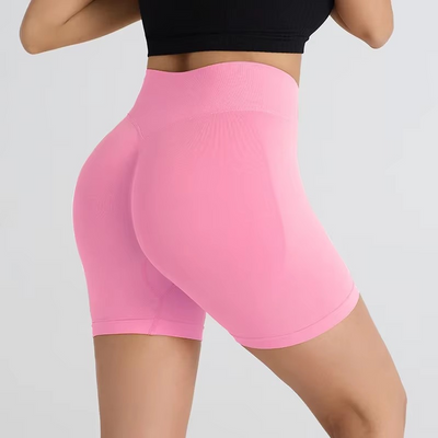 Women’s Seamless High Waist Yoga Shorts for Fitness and Running