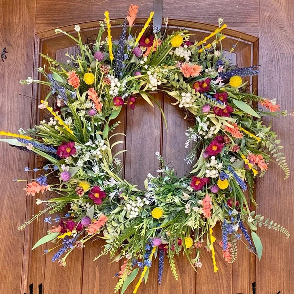 Handmade Floral Door Wreath for Indoor and Outdoor